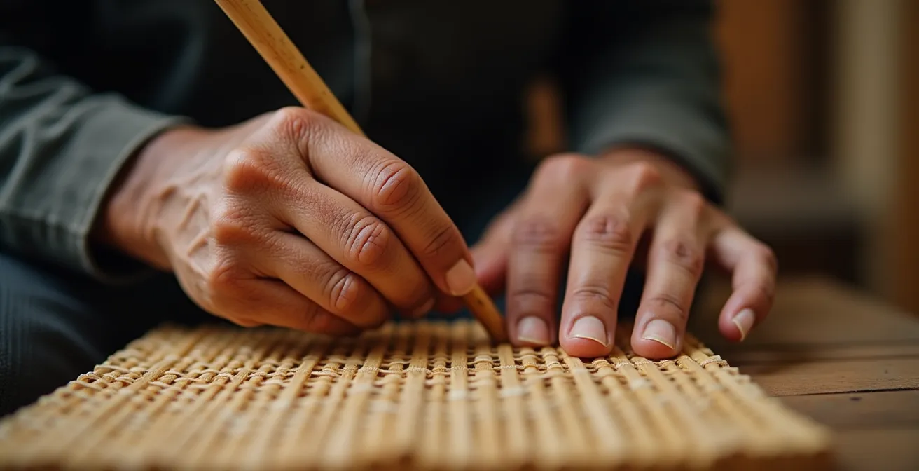 Artisan vietnamien transmettant son savoir-faire traditionnel à la jeune génération